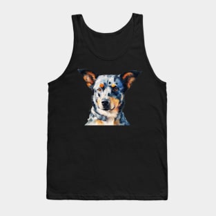 Watercolor Blue Heeler Tank Top